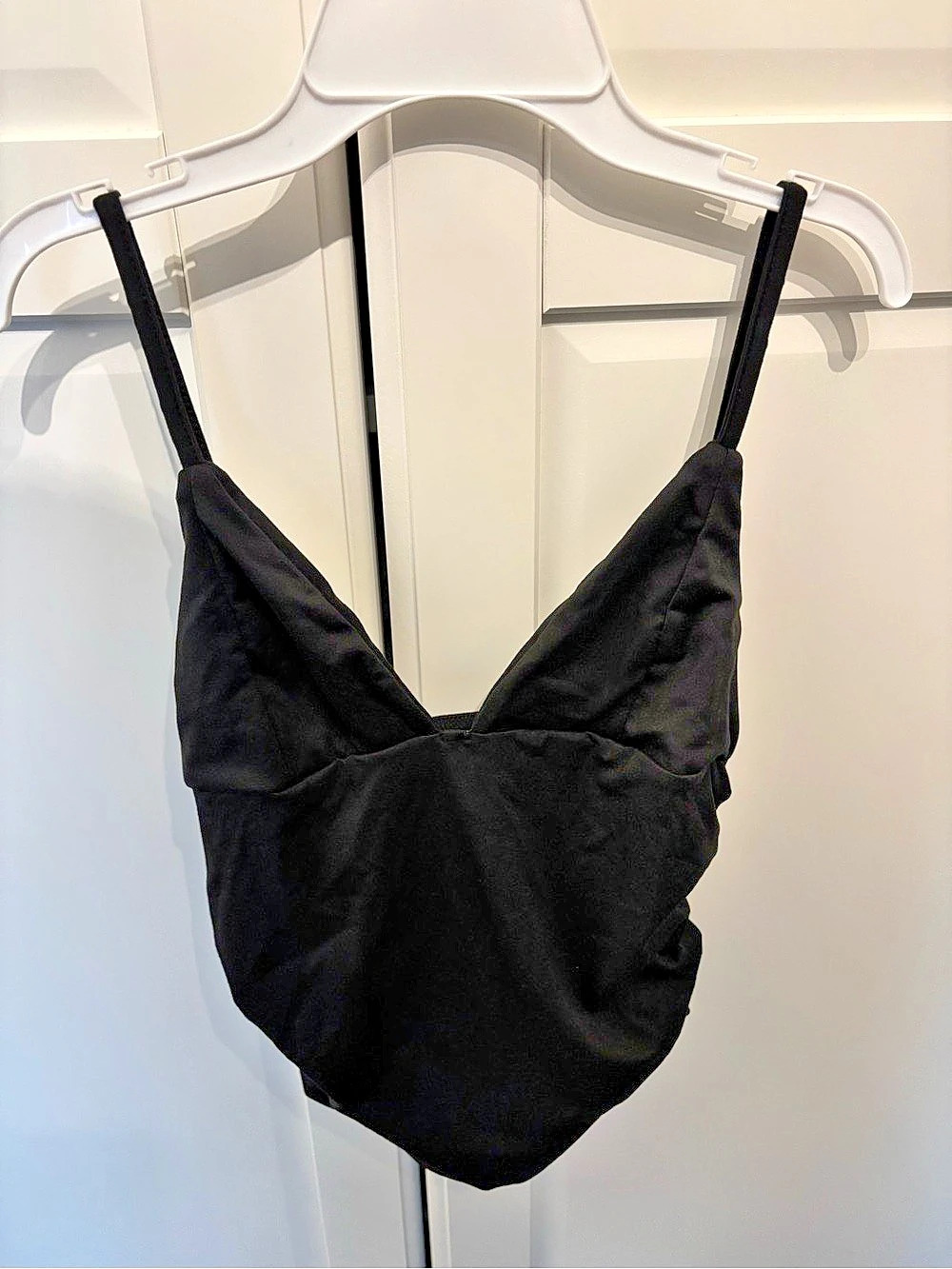 Ruched Sweetheart Cami Top Black Camisole